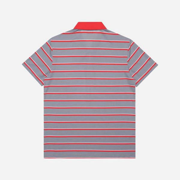 Fila Golf Pinstripe S/S Men's Polo Shirts - Red/Grey,NZ 962-68372